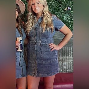 Denim mini dress size l